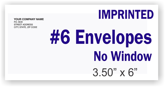 #6 White Business Envelope - NO Window 3.5" x 6" #6 White Business Envelope - NO Window 3.5" x 6"